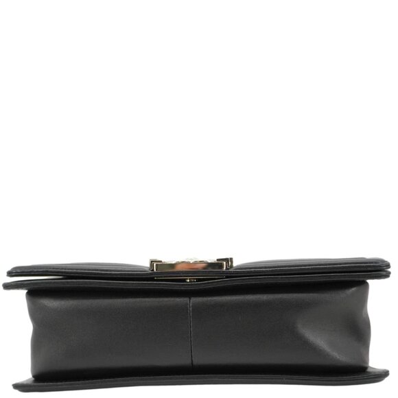 Chanel  Boy Flap Chevron Leather with Holographic PVC Crossbody Bag Black - Picture 11 of 16